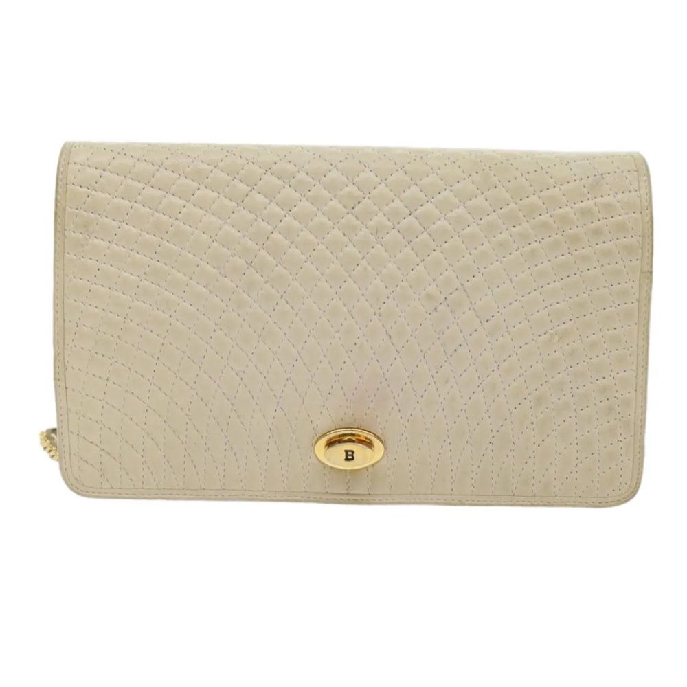 Vintage Bally Cream Quilted Crossbody Bag